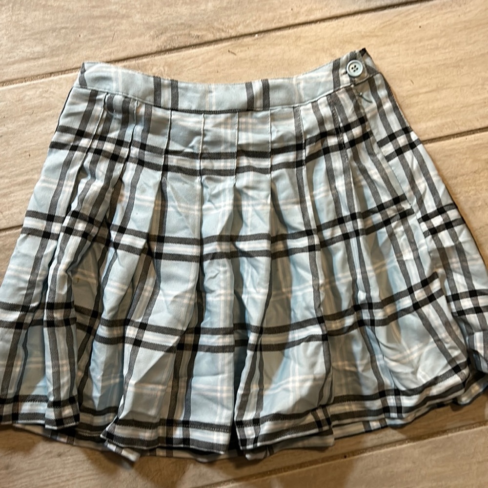 Blue plaid skirt Forever 21